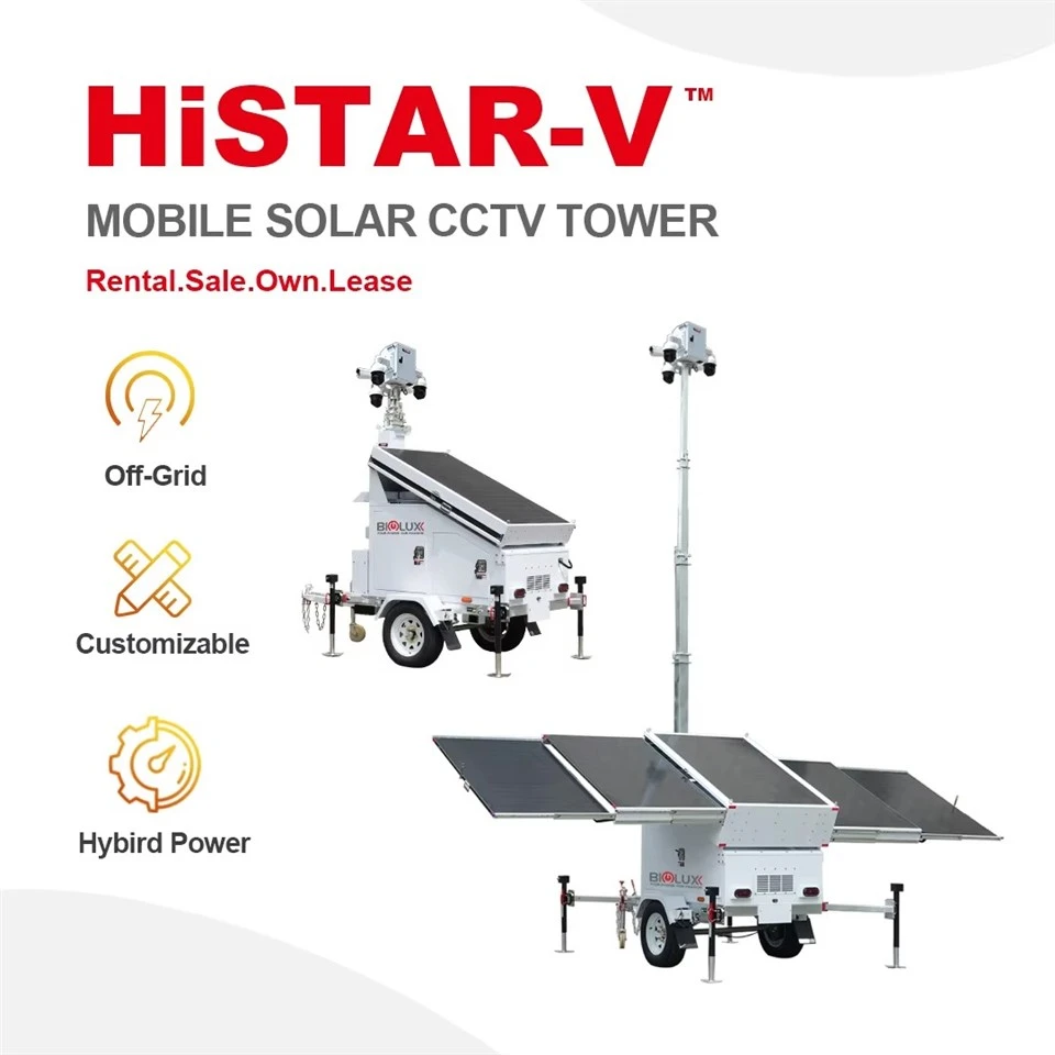 Solar CCTV Tower System Mobile Surveillance Camera Trailer With Backup Diesel suppliers